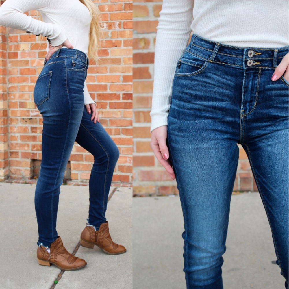 KanCan Jeans Allie Double Button Skinny - Picture 3 of 6